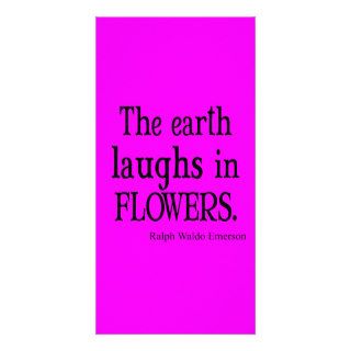 Vintage Emerson The Earth Laughs in Flowers Purple Photo Card Template