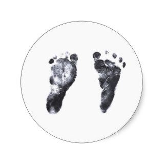 Baby Footprints Round Sticker
