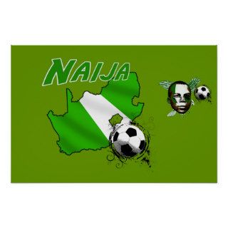 Naija South Africa goes Nigerian soccer map Poster