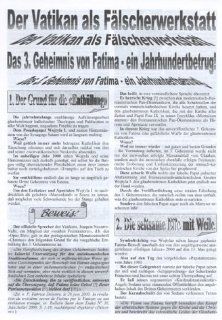 Der Vatikan als Flscherwerkstatt Das 3. Geheimnis von Fatima   ein Jahrhundertbetrug Johannes Rothkranz Bücher