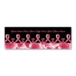 Pink Ribbon Thank You Business Card Templates