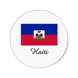 Haiti Flag Design Round Stickers