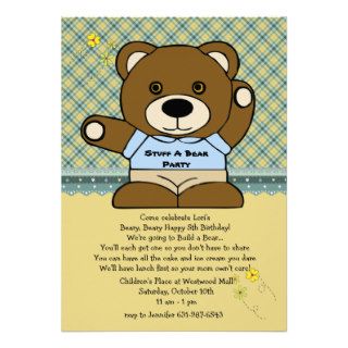 Stuff A Bear Party Personalized Invite