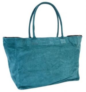 DELARA Shopper mit viel Platz aus Wildleder, Farbe Grün Koffer, Rucksäcke & Taschen