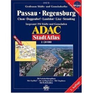 ADAC StadtAtlas Passau, Regensburg 120.000 Cham, Deggendorf, Landshut, Linz, Straubing ADAC Kartografie Bücher
