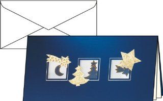 Sigel DS201 Weihnachtskarten "Eleganza" inkl. Umschläge, DIN lang, 10 Stück, mit Goldprägung Bürobedarf & Schreibwaren