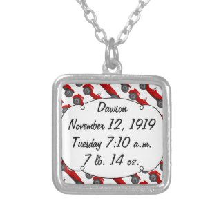 Personalized Classic Baby Boy Stat Gifts Necklaces