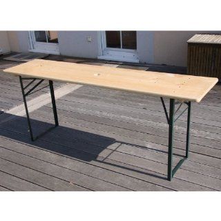 Tisch für Bierzeltgarnitur Biertisch Bierzelttisch mit Loch für Sonnenschirm N13, L 198 cm Garten