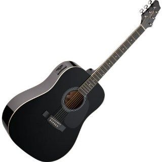 STAGG Westerngitarre SW201BK, schwarz Musikinstrumente