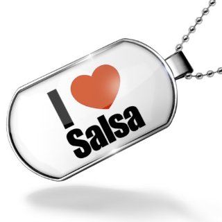 Dogtag I Love Salsa Dog tags necklace   Neonblond Jewelry