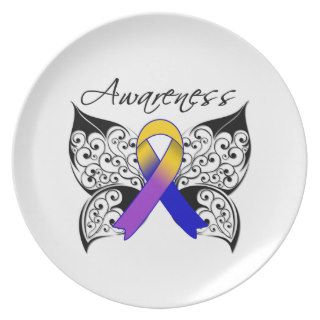 Tattoo Butterfly Awareness   Bladder Cancer Dinner Plate