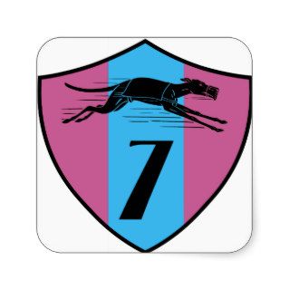 Graphic Racing Greyhound Dog Shield Number 7 Sticker