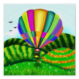 Hot Air Balloon Ride across the Countryside Print