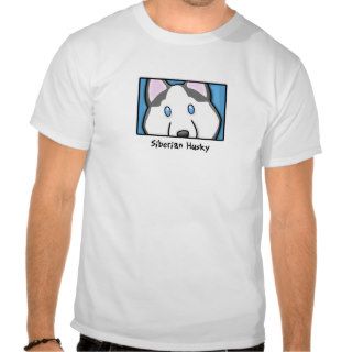 Cartoon Square Siberian Husky Tee Shirt