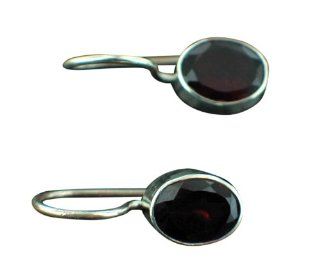 Sterling Silver Gemstone Earrings   Garnet (3ctw) Jewelry