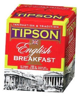 Tipson English Breakfast Leaf Of Tea, 100 Gram Packages (Pack of 5)  Black Teas  Grocery & Gourmet Food