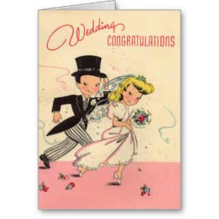Totally Retro Wedding Congratulations Greeting Cards