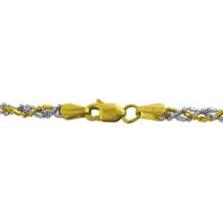 Fremada 14k Two tone Gold 22 inch Diamond cut Twisted Ball Necklace Fremada Gold Necklaces