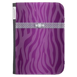 Elegant Zebra Purple Jewelry Kindle Case