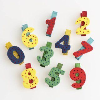 Adorable Mini Wooden Number Cutouts on Clothespins for Embellishing and Crafting   Package of 60   Christmas Ornaments