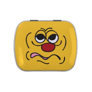 Sleepy Smiley Face Grumpey Jelly Belly Candy Tin