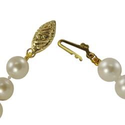 Pearls for You 14k Yellow Gold White Cultured Akoya Pearl Bracelet (6.5 7 mm) Pearls For You Pearl Bracelets