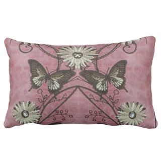 Coral Pink Western Motif Leather Look Pillow