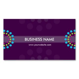 BUSINESS CARD modern retro spot purple aqua lime