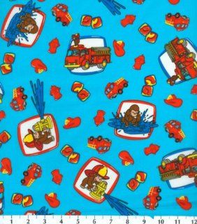 Cotton Print Curious George Fire Truck Patch