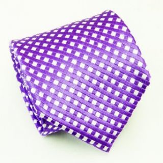 Paul Malone Extra Long Necktie 100% Silk . Purple White at  Mens Clothing store