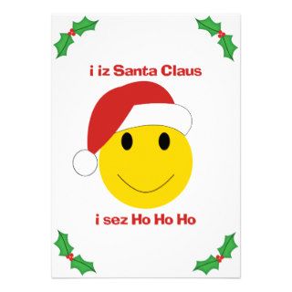 Santa Smiley Christmas cards and gifts. Custom Announcements