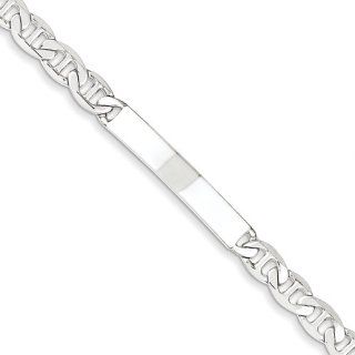 Sterling Silver ID Bracelet w/Anchor Link Identification Bracelets Jewelry