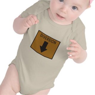 Diversion below road sign baby bodysuits
