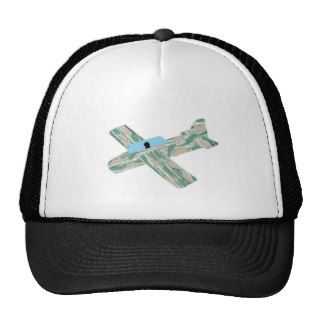 Camouflage Balsa Wood Replica Airplane Hat