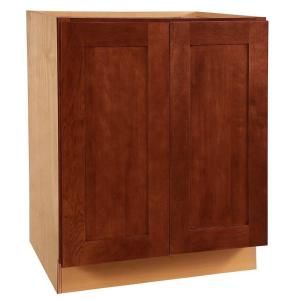 Home Decorators Collection Assembled 33x34.5x24 in. Base Cabinet with Double Full Height Doors in Kingsbridge Cabernet B33FH KCB
