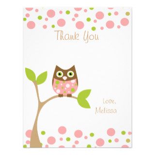 Pink Baby Owl Announcement