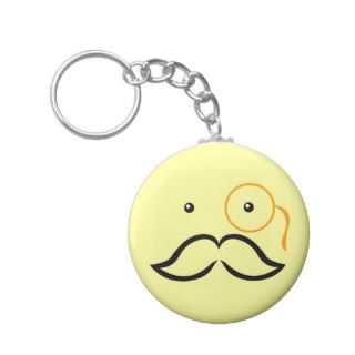Monocle and Mustache Key Chain