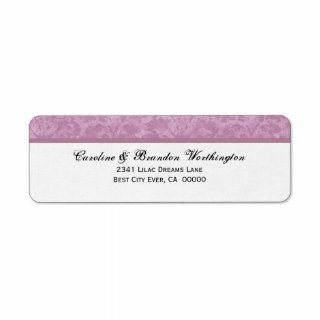 Muted Pink Traditional Damask Wedding Address Custom Return Address Label