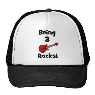 Being 3 Rocks With Guitar Rockstar Rocker Hats