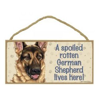 Dog Plaque Wood Sign Spoiled Rotten German Shepherd  Decorative Plaques  