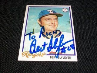 Texas Rangers Bert Blyleven Auto Signed 1978 Topps Card #131 TOUGH N Sports Collectibles