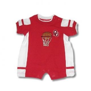 24m  University of Oklahoma Sooners   Kids Pique Basketball Stripe Romper Onesie w/ net design  Sports Related Collectibles  Clothing