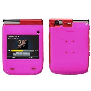 Hard Plastic Snap on Cover Fits LG LX610, UN610 Lotus Elite, Mystique Solid Hot Pink Sprint Cell Phones & Accessories
