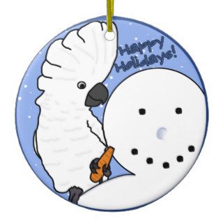 Funny Snowman Umbrella Cockatoo Ornament