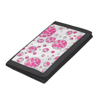 Cow Hot Pink and White Print Trifold Wallet