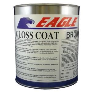 Eagle 1 Gal. Gloss Coat Brown Tinted Semi Transparent Wet Look Solvent Based Acrylic Exposed Aggregate Concrete Sealer EUB1