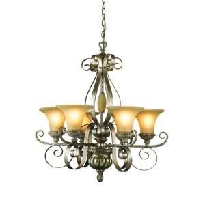 Eurofase Seraphine Collection 6 Light 101 in. Hanging Silver and Gold Chandelier 14568 015