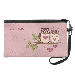 Pink Owl Sweethoots Wristlet Bag