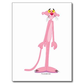 Standing Pink Panther Looking Sad and Concerned Postcard
