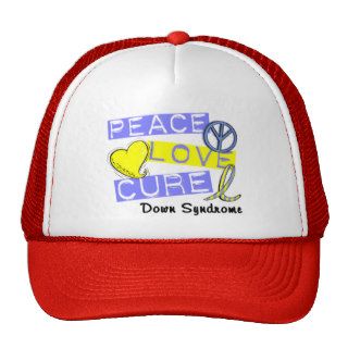 PEACE LOVE CURE DOWN SYNDROME HAT